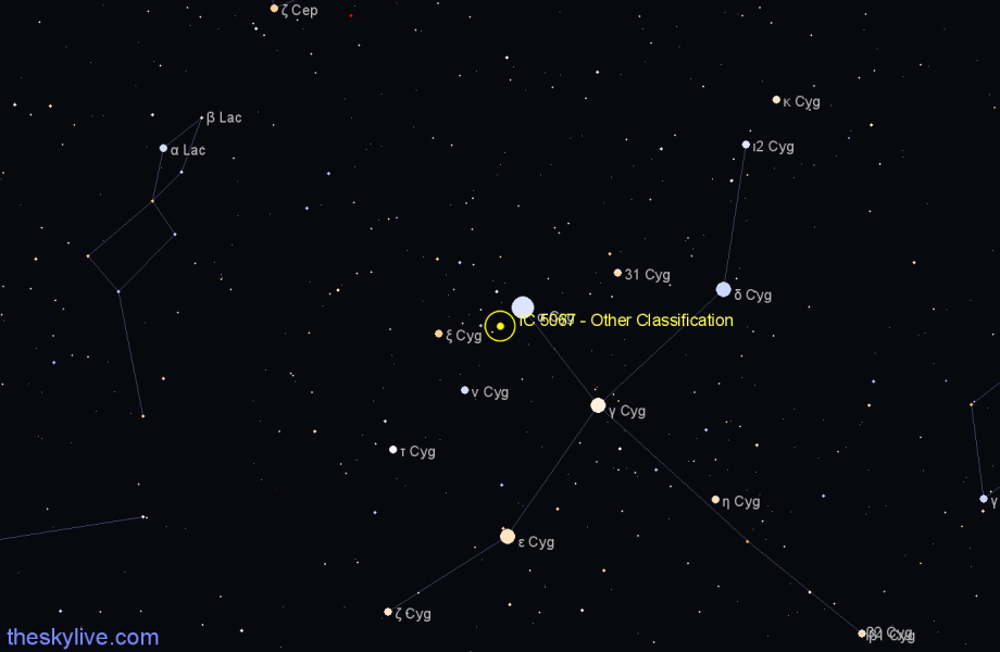 Finder chart IC 5067 - Other Classification in Cygnus star