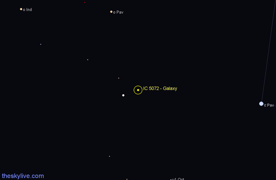 Finder chart IC 5072 - Galaxy in Pavo star