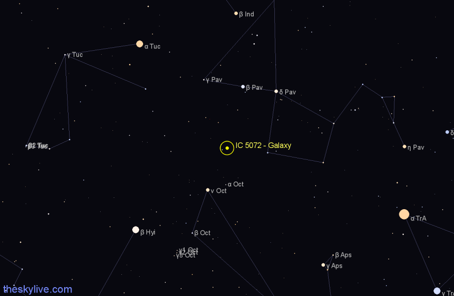 Finder chart IC 5072 - Galaxy in Pavo star