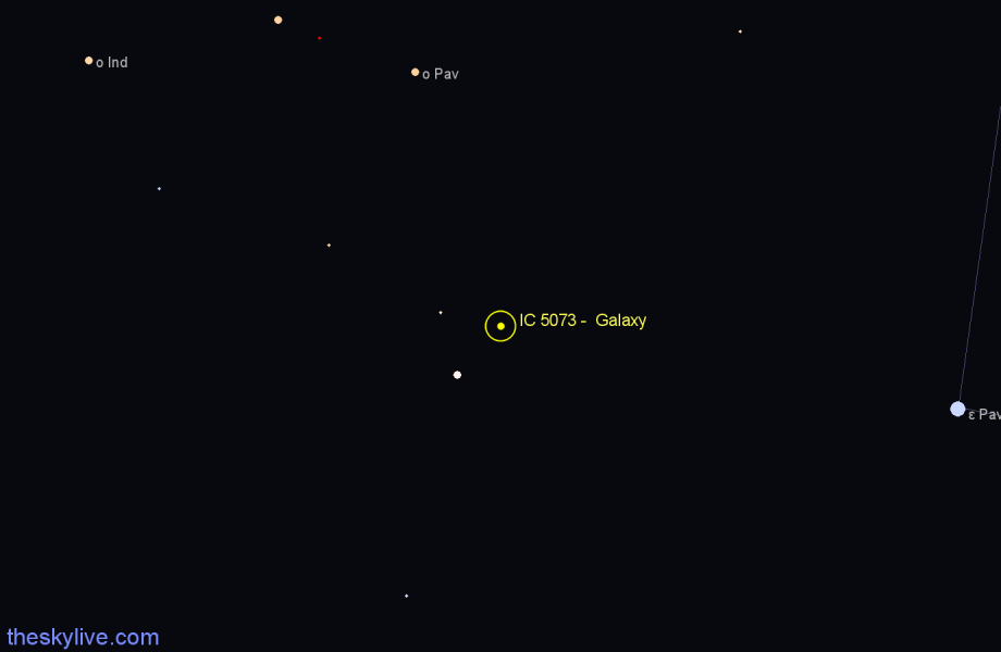 Finder chart IC 5073 -  Galaxy in Pavo star