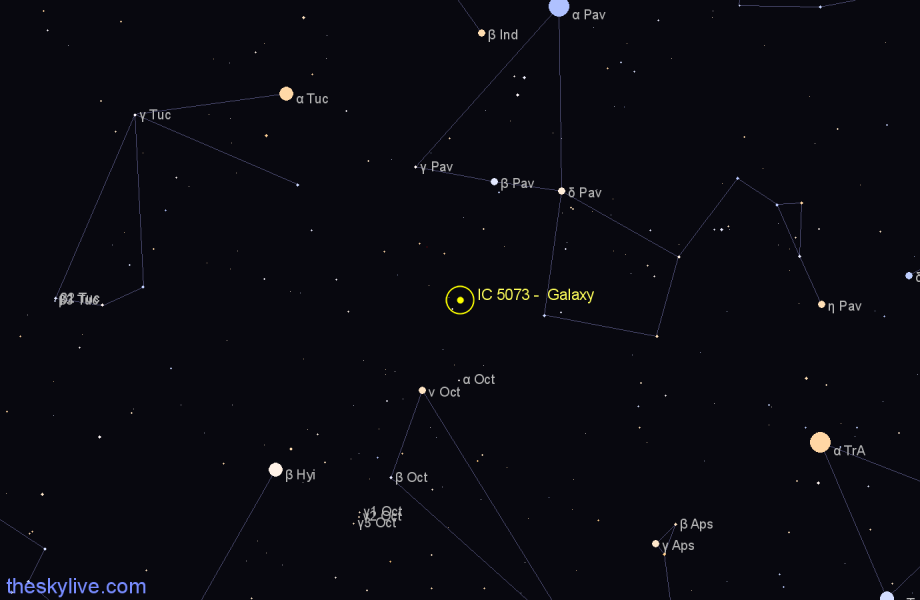 Finder chart IC 5073 -  Galaxy in Pavo star