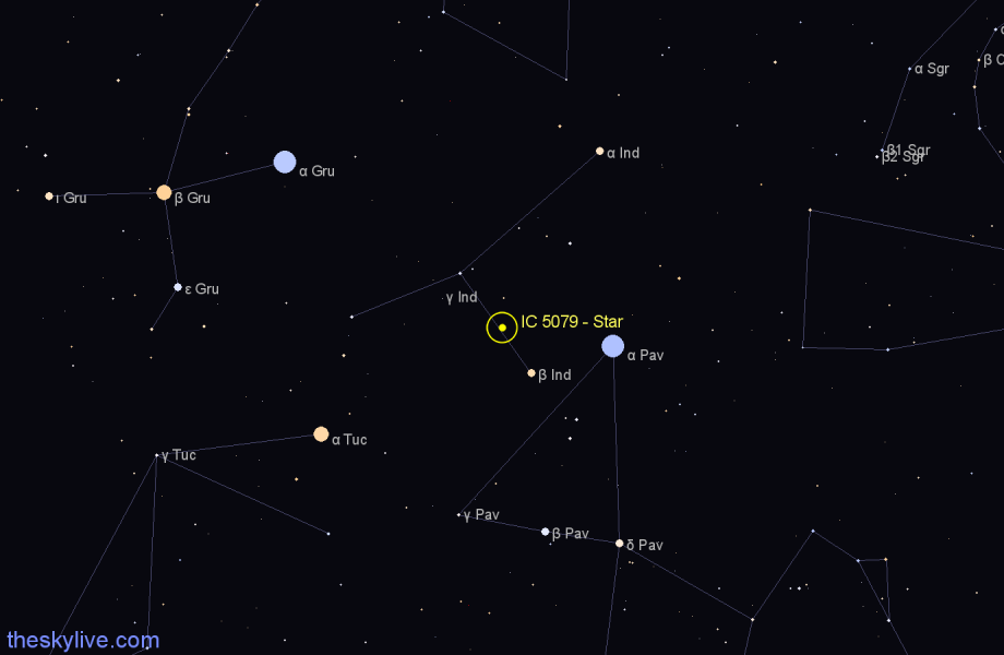 Finder chart IC 5079 - Star in Indus star