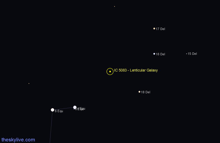 Finder chart IC 5083 - Lenticular Galaxy in Equuleus star