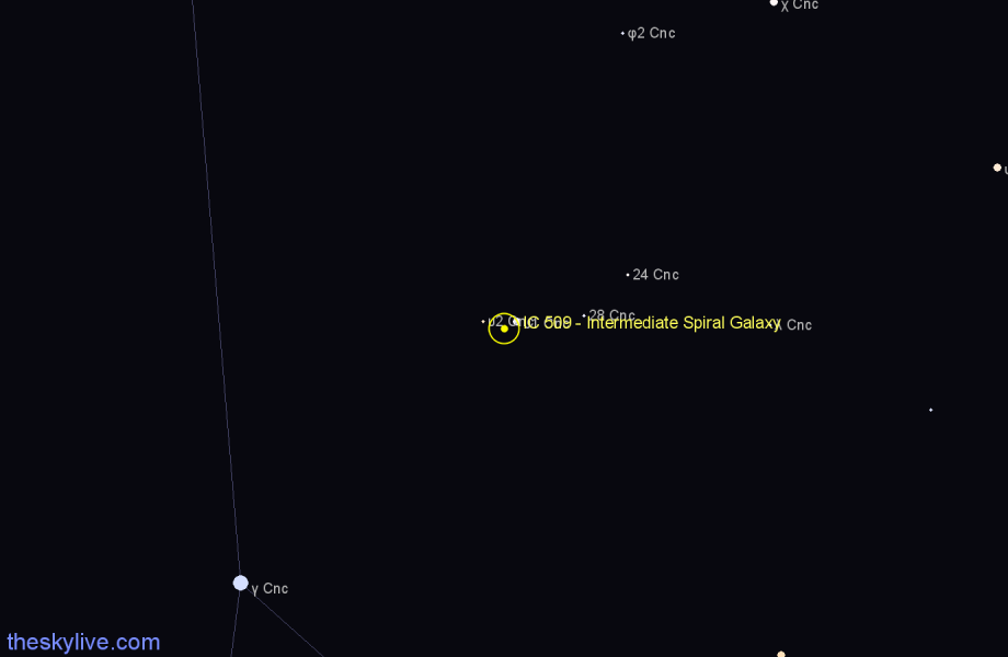 Finder chart IC 509 - Intermediate Spiral Galaxy in Cancer star