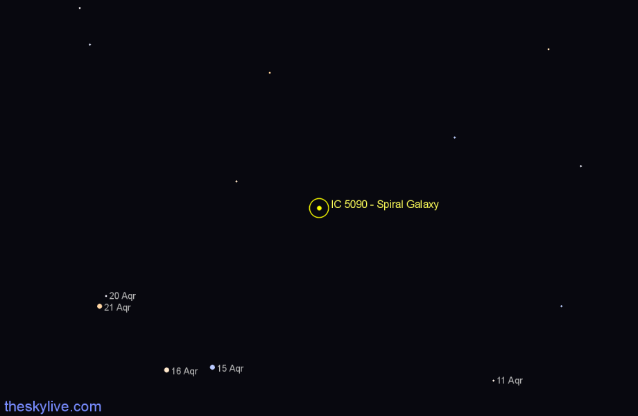 Finder chart IC 5090 - Spiral Galaxy in Aquarius star