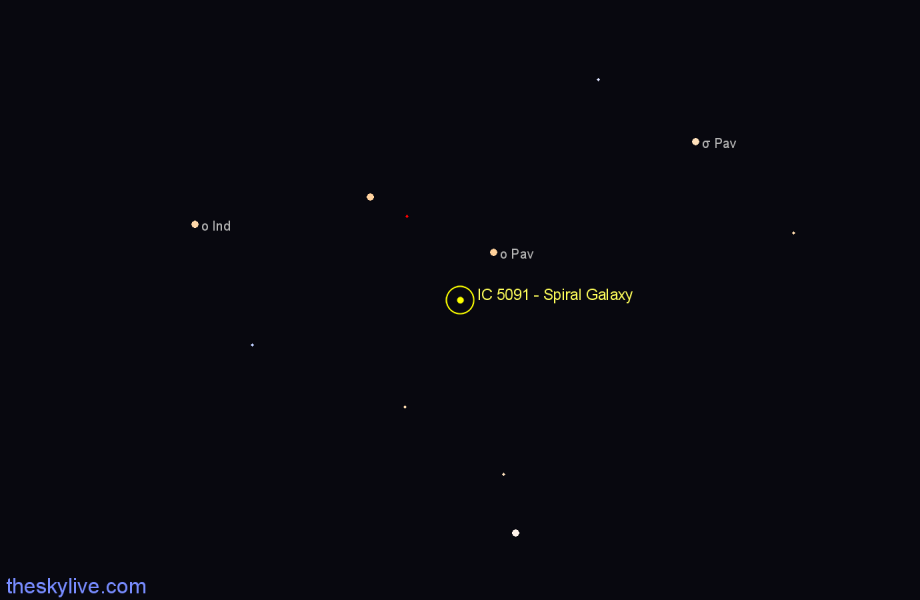 Finder chart IC 5091 - Spiral Galaxy in Pavo star