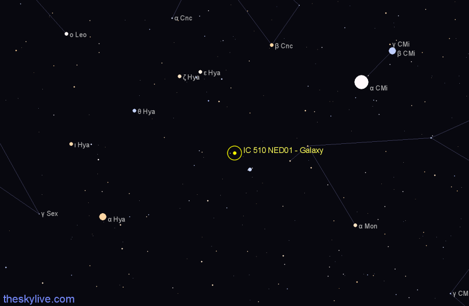 Finder chart IC 510 NED01 - Galaxy in Hydra star