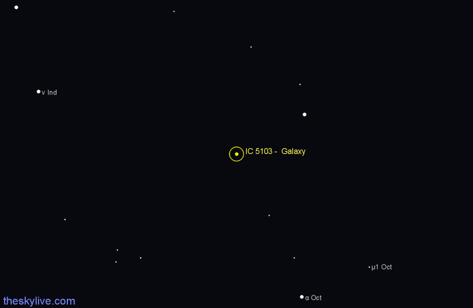 Finder chart IC 5103 -  Galaxy in Pavo star