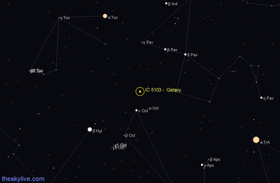 Finder chart IC 5103 -  Galaxy in Pavo star