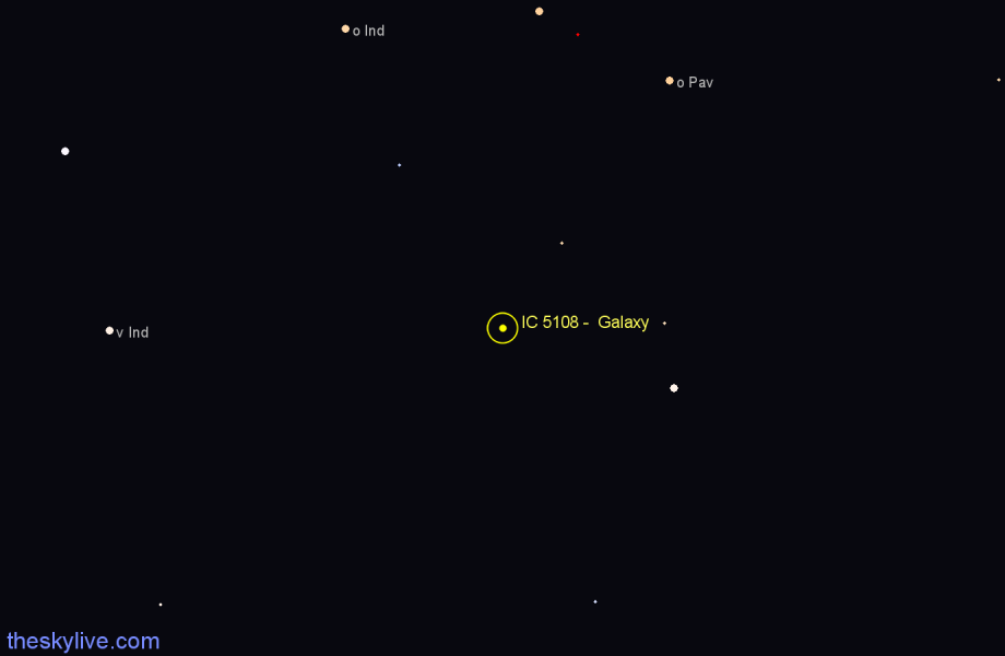 Finder chart IC 5108 -  Galaxy in Indus star