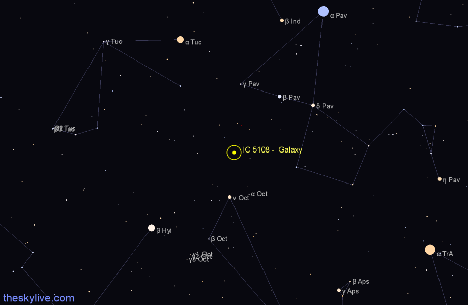 Finder chart IC 5108 -  Galaxy in Indus star