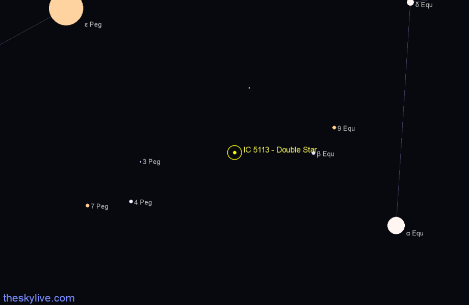 Finder chart IC 5113 - Double Star in Pegasus star