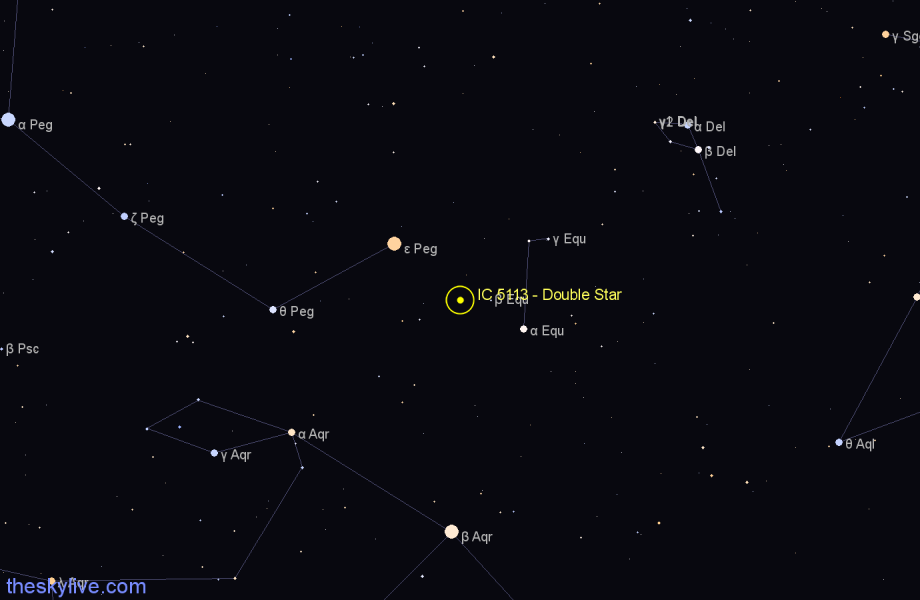 Finder chart IC 5113 - Double Star in Pegasus star