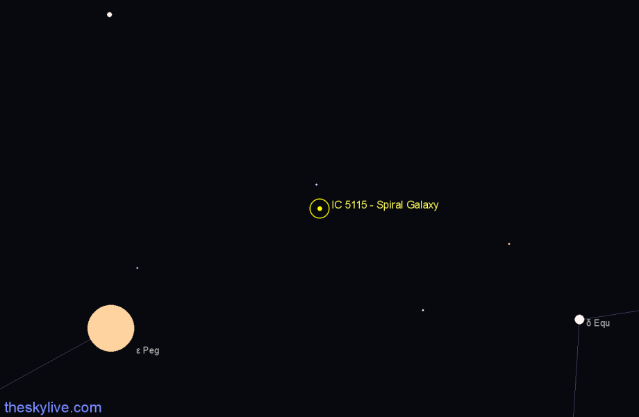 Finder chart IC 5115 - Spiral Galaxy in Pegasus star