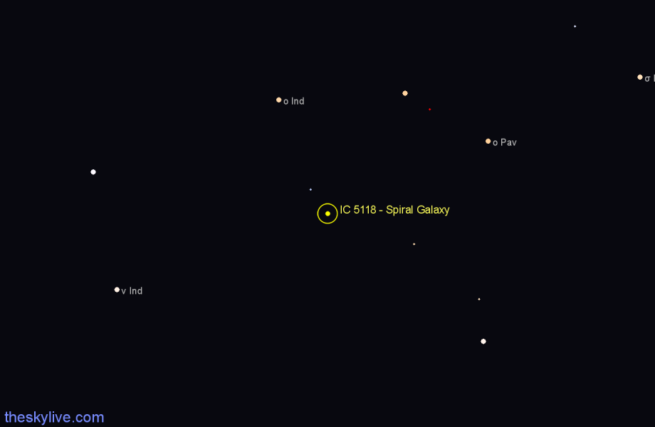 Finder chart IC 5118 - Spiral Galaxy in Indus star