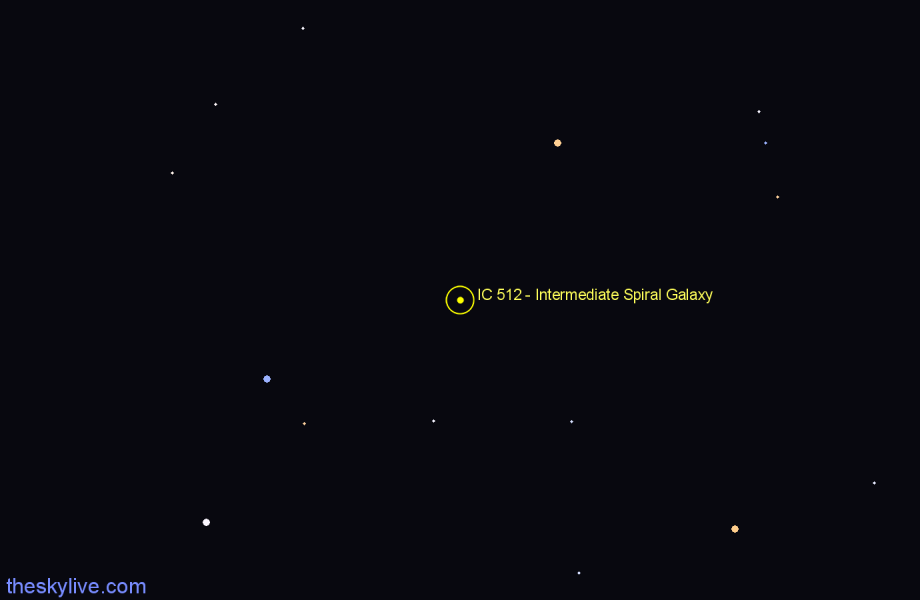 Finder chart IC 512 - Intermediate Spiral Galaxy in Camelopardalis star