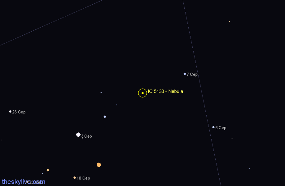 Finder chart IC 5133 - Nebula in Cepheus star