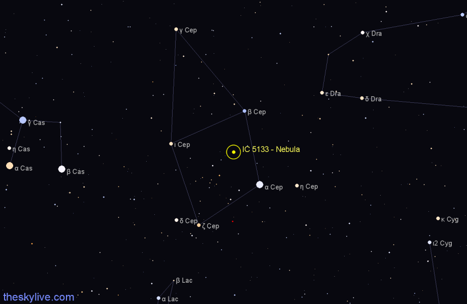 Finder chart IC 5133 - Nebula in Cepheus star