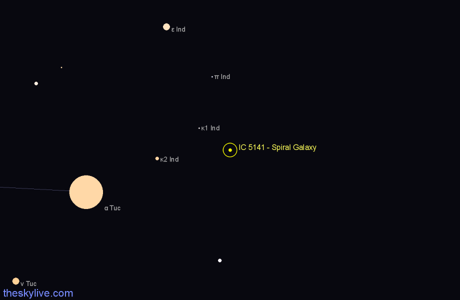 Finder chart IC 5141 - Spiral Galaxy in Indus star