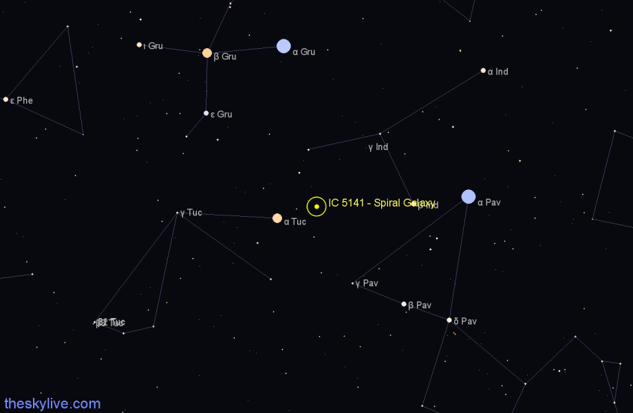 Finder chart IC 5141 - Spiral Galaxy in Indus star