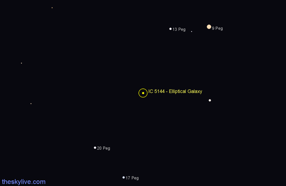 Finder chart IC 5144 - Elliptical Galaxy in Pegasus star