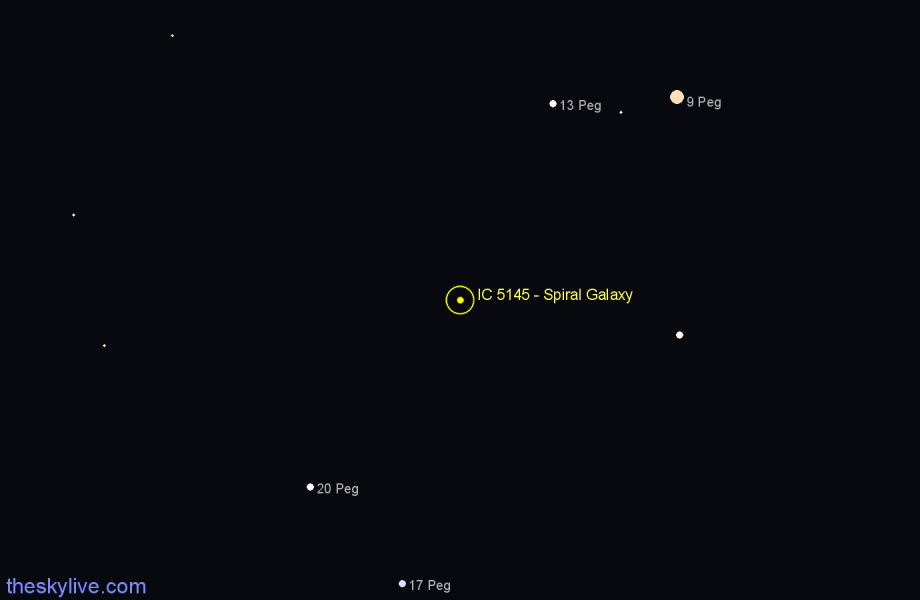 Finder chart IC 5145 - Spiral Galaxy in Pegasus star