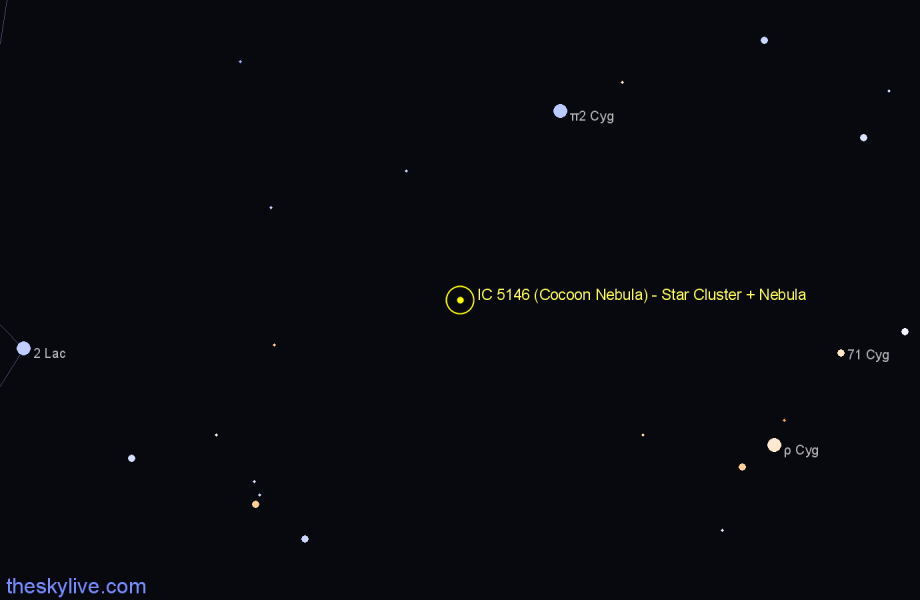 IC 5146 Cocoon Nebula Star Cluster Nebula in Cygnus