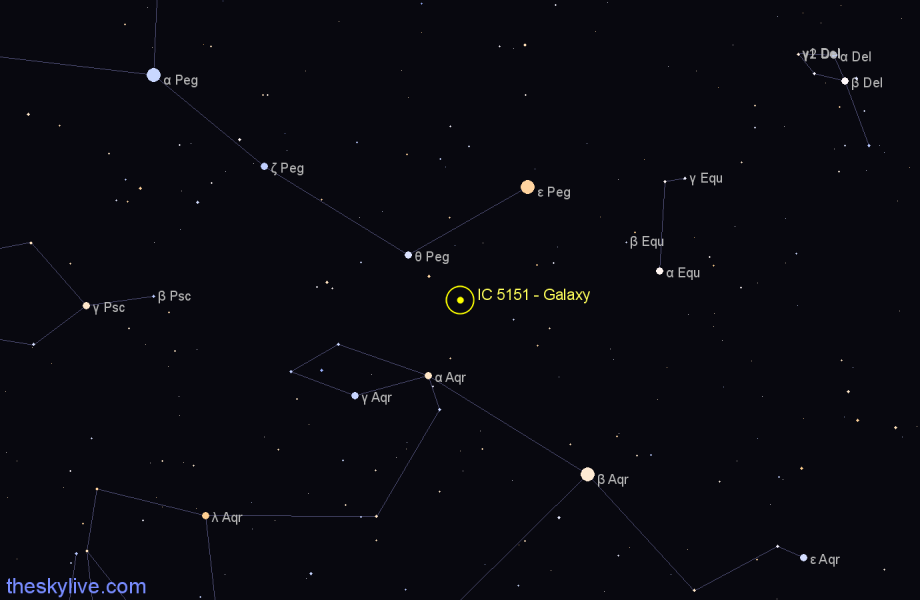 Finder chart IC 5151 - Galaxy in Pegasus star