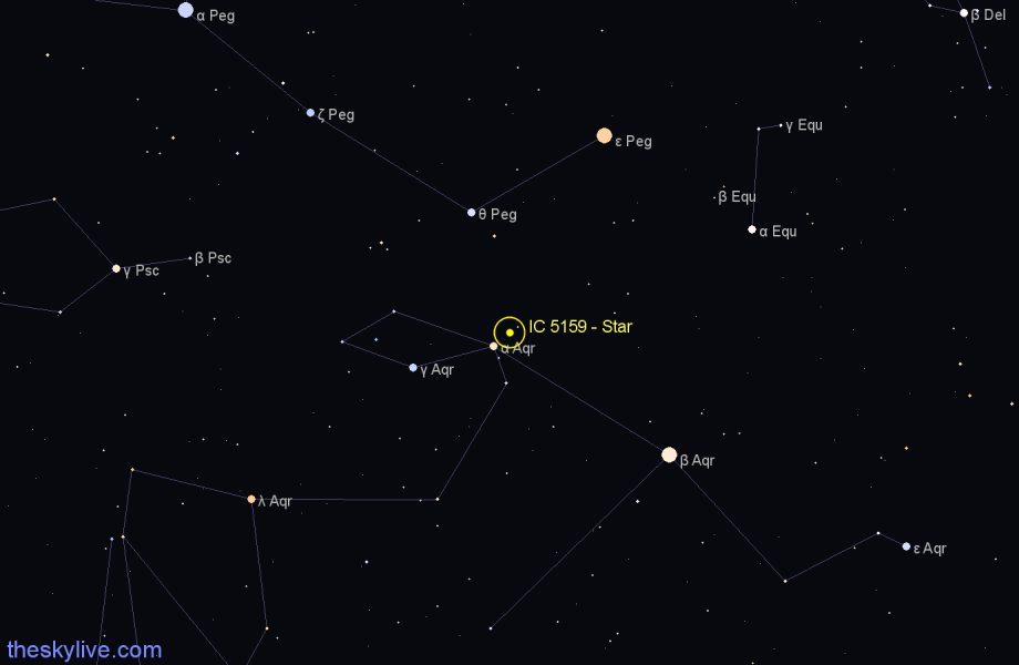 Finder chart IC 5159 - Star in Aquarius star