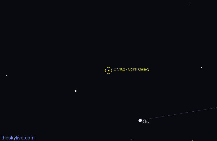 Finder chart IC 5162 - Spiral Galaxy in Grus star