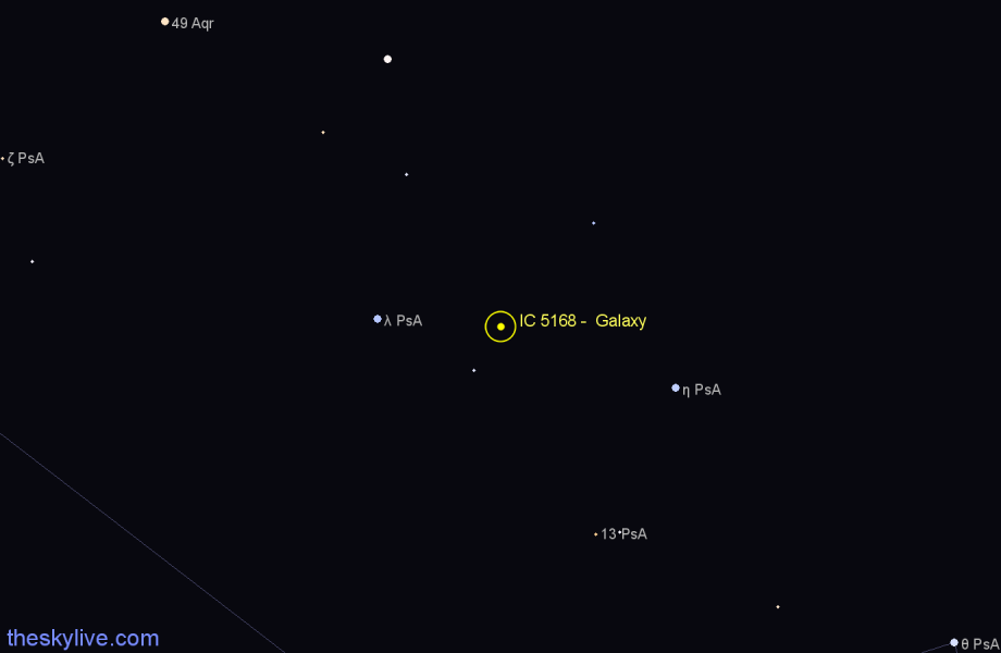 Finder chart IC 5168 - Galaxy in Piscis Austrinus star