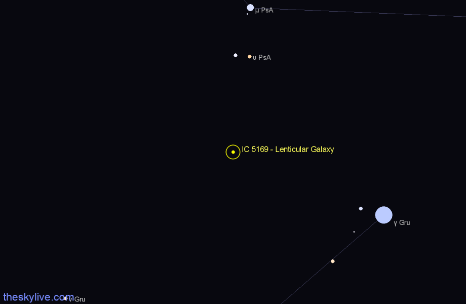 Finder chart IC 5169 - Lenticular Galaxy in Piscis Austrinus star