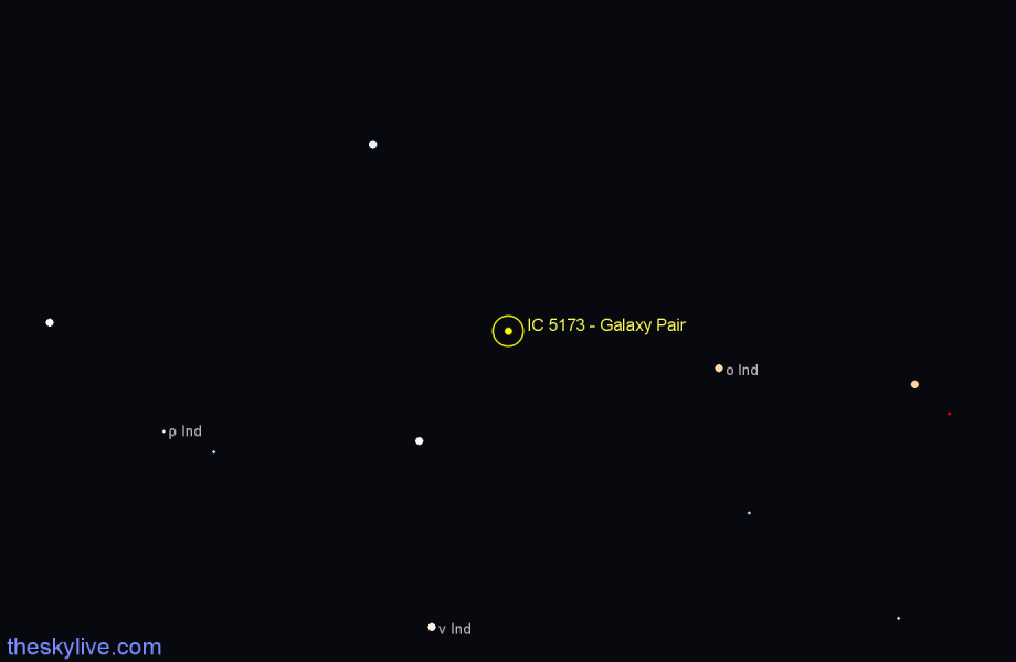 Finder chart IC 5173 - Galaxy Pair in Indus star