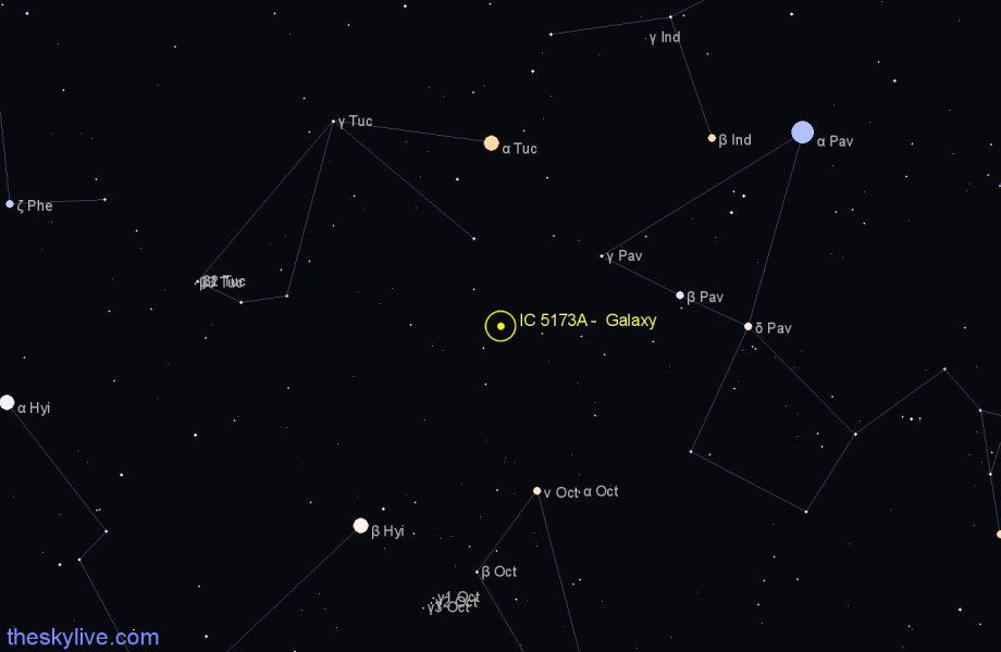 Finder chart IC 5173A - Galaxy in Indus star