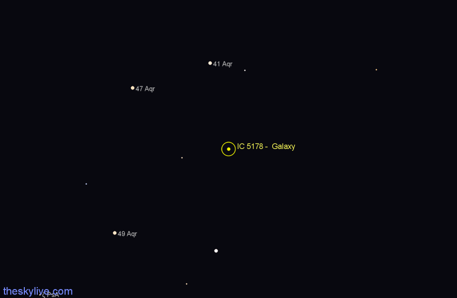 Finder chart IC 5178 - Galaxy in Aquarius star