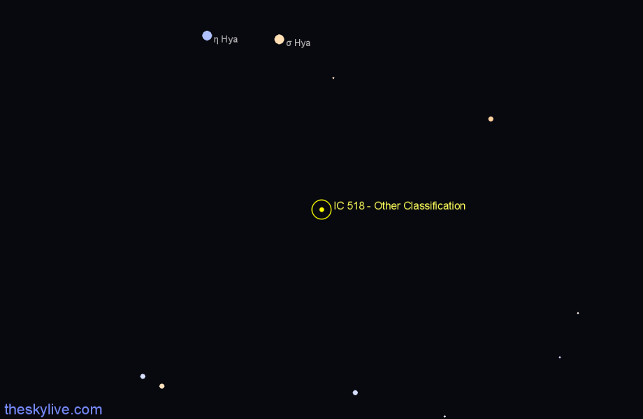 Finder chart IC 518 - Other Classification in Hydra star