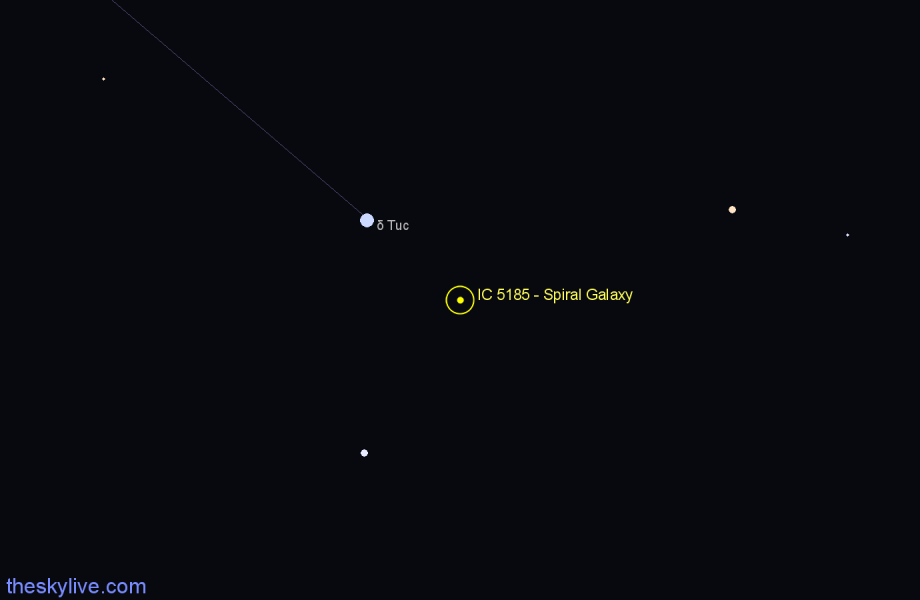Finder chart IC 5185 - Spiral Galaxy in Tucana star