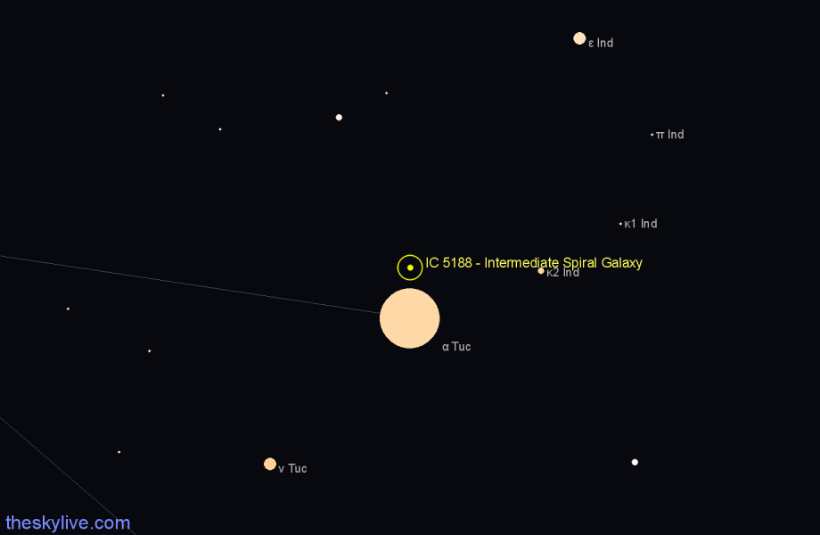 Finder chart IC 5188 - Intermediate Spiral Galaxy in Tucana star