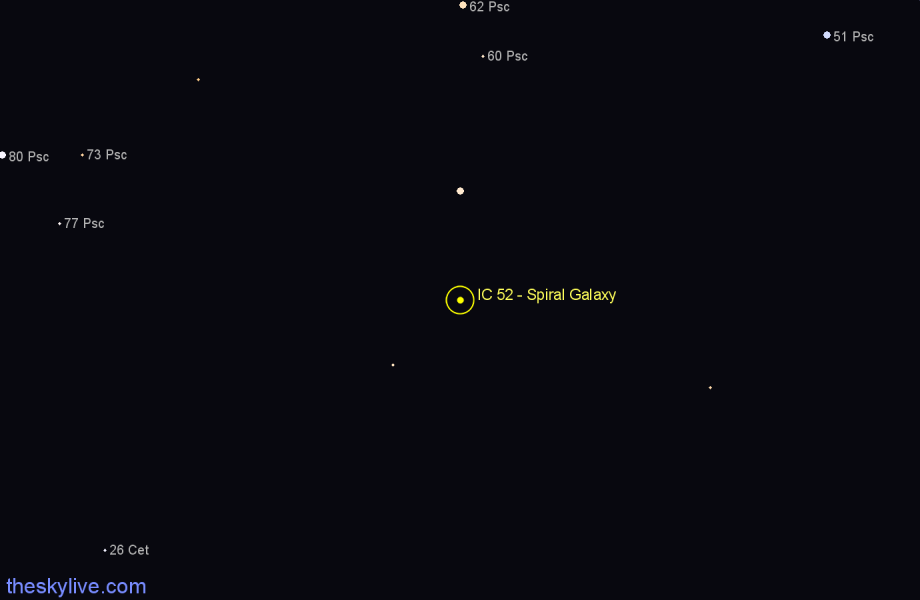 Finder chart IC 52 - Spiral Galaxy in Pisces star