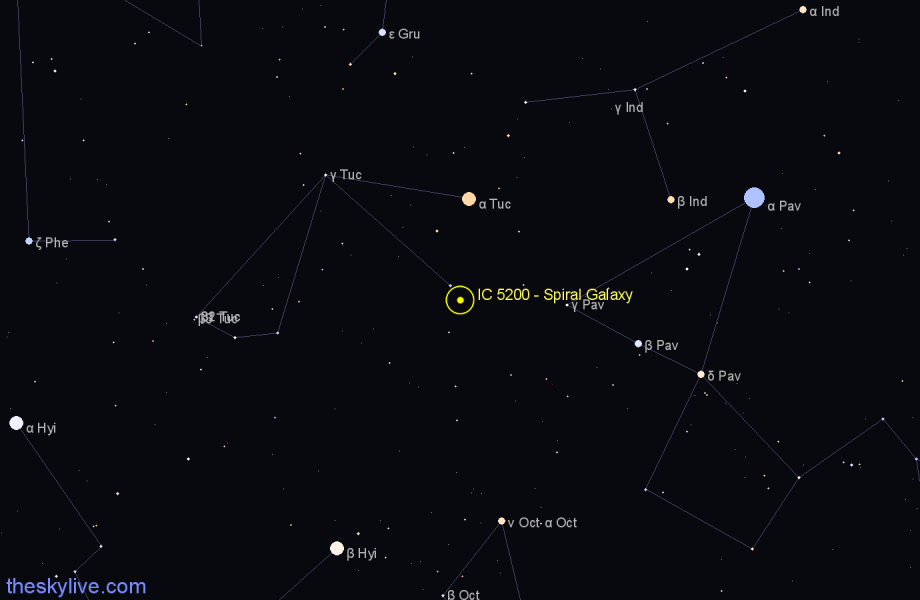 Finder chart IC 5200 - Spiral Galaxy in Tucana star