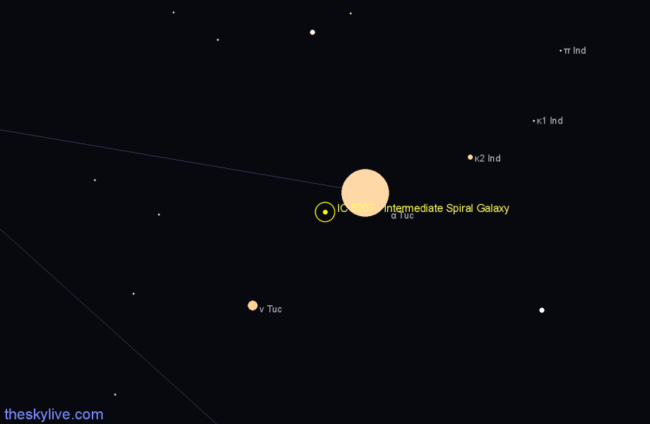 Finder chart IC 5207 - Intermediate Spiral Galaxy in Tucana star