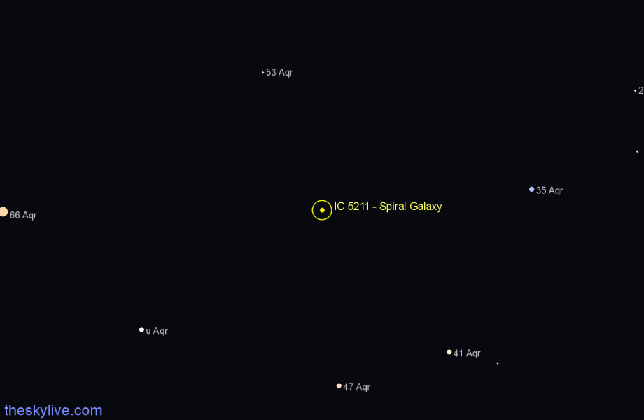Finder chart IC 5211 - Spiral Galaxy in Aquarius star
