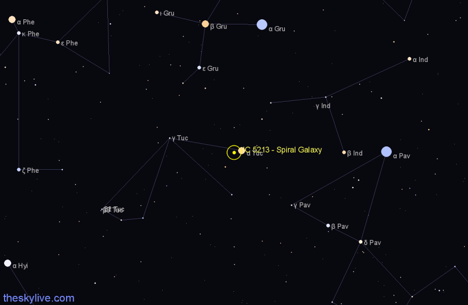 Finder chart IC 5213 - Spiral Galaxy in Tucana star