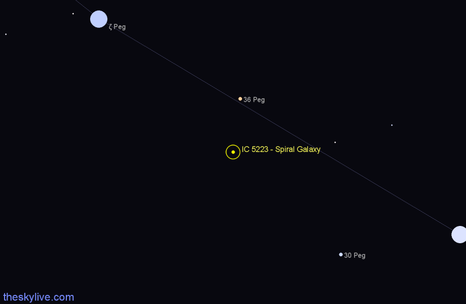 Finder chart IC 5223 - Spiral Galaxy in Pegasus star