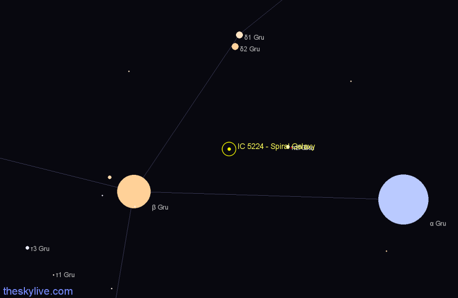 Finder chart IC 5224 - Spiral Galaxy in Grus star