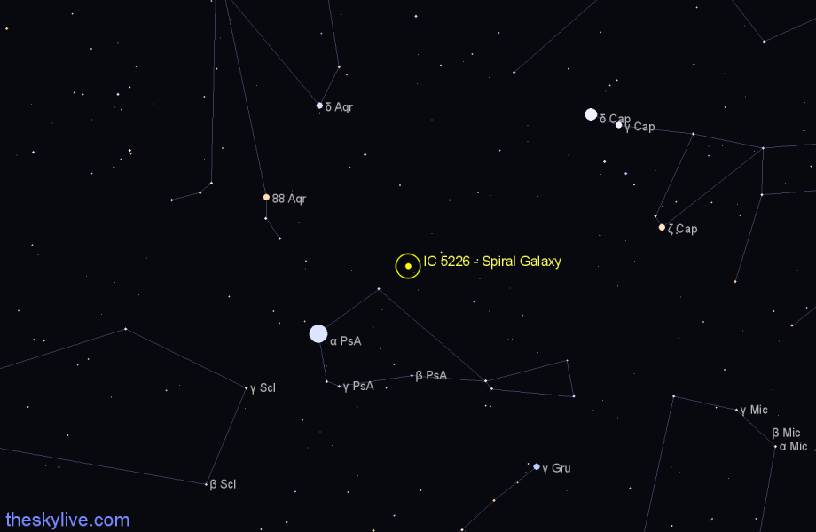Finder chart IC 5226 - Spiral Galaxy in Piscis Austrinus star