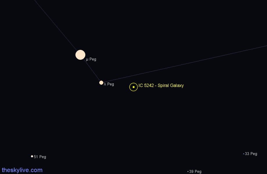 Finder chart IC 5242 - Spiral Galaxy in Pegasus star