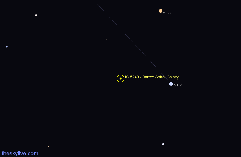 Finder chart IC 5249 - Barred Spiral Galaxy in Tucana star