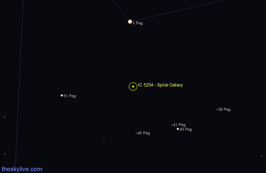 Finder chart IC 5254 - Spiral Galaxy in Pegasus star