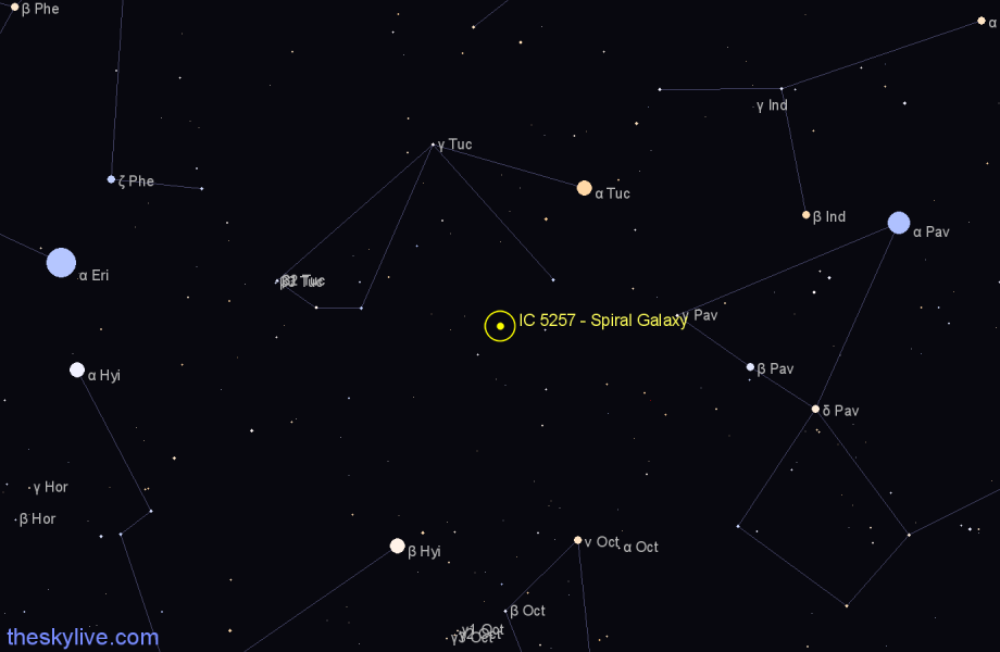 Finder chart IC 5257 - Spiral Galaxy in Indus star